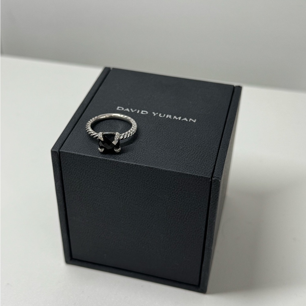 David Yurman CHATELAINE® RING
Sterling Silver w/ Black Onyx & Diamonds (size 6) - Picture 4 of 12